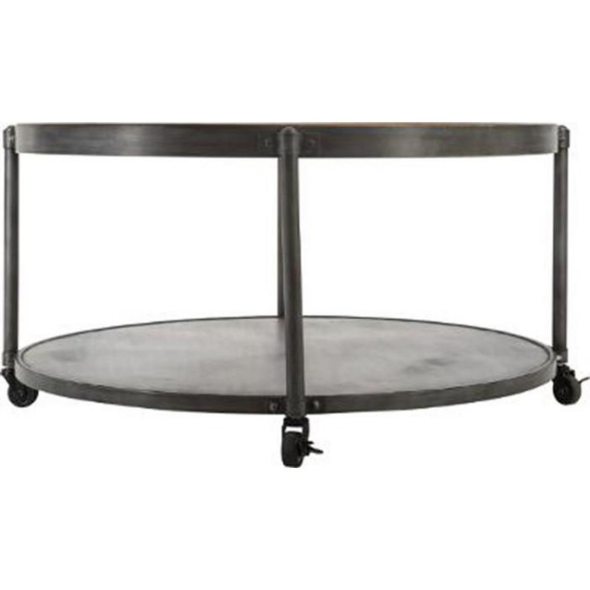 ATMOSPHERA Table Basse Ronde en Métal  Chrono  89cm Noir