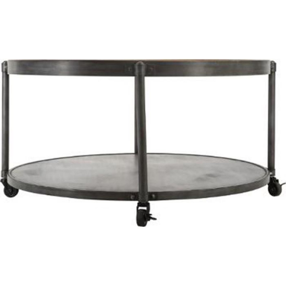 ATMOSPHERA Table Basse Ronde en Métal  Chrono  89cm Noir