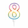 Voir la diapositive 1 : Paris Prix Bougie d'Anniversaire  Chiffre 8  10cm Multicolore