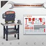 HOMCOM Etabli et outils pour enfant - jeu d'imitation bricolage - nombreux accessoires total de 55 pièces & outils variés - PP rouge gris