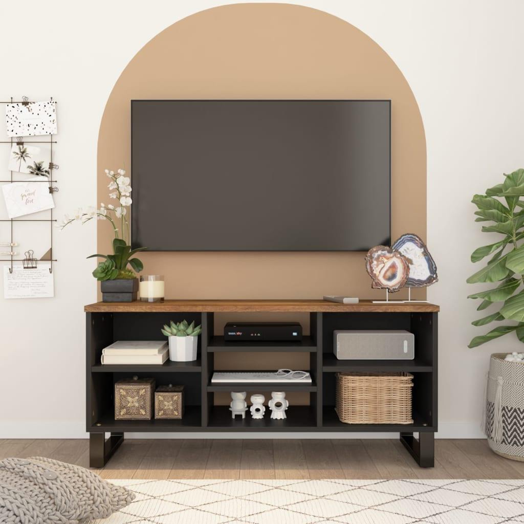 Voir la diapositive 1 : VIDAXL Meuble TV 100x33x46 cm bois de manguier et d'ingenierie