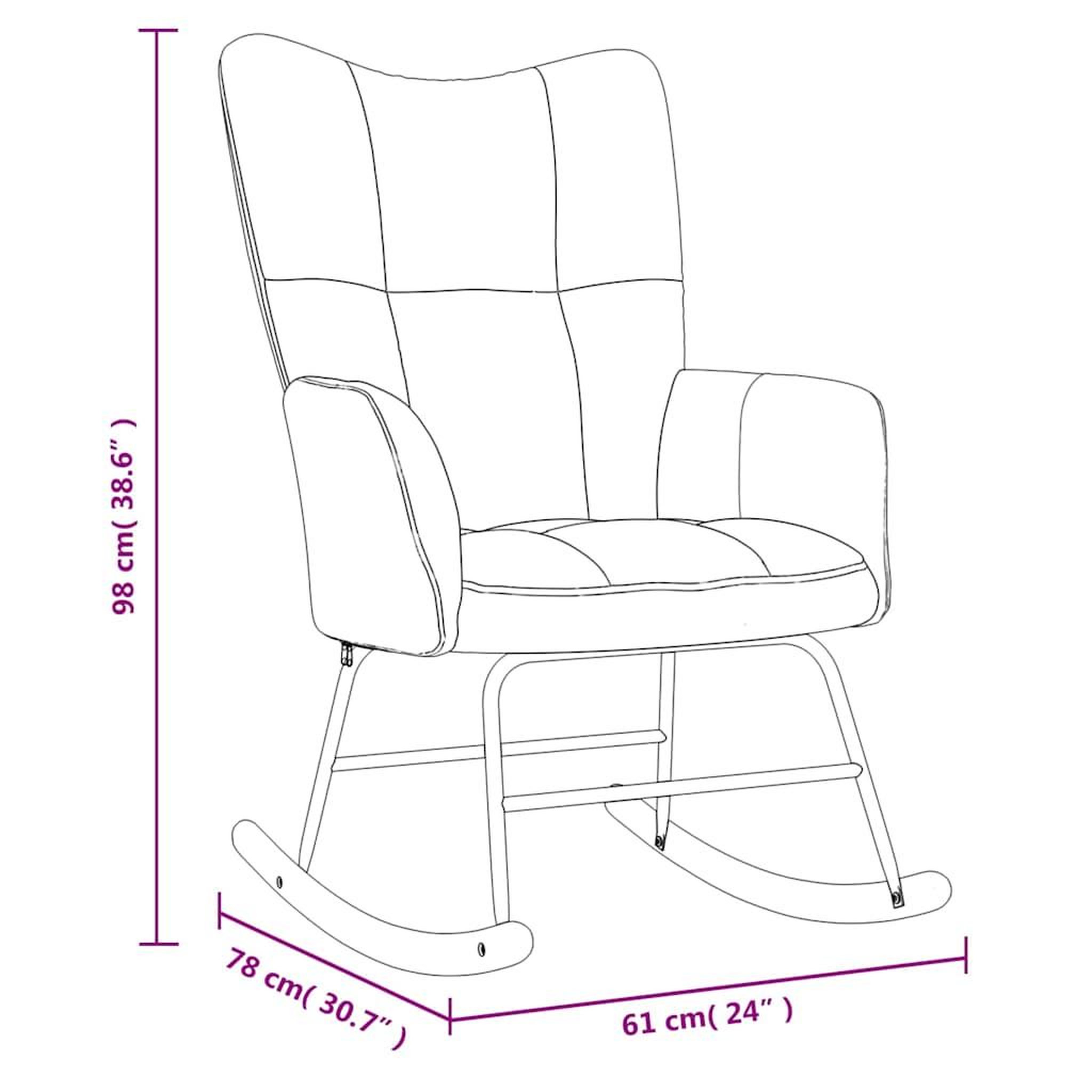 Voir la diapositive 6 : VIDAXL Chaise a bascule avec repose-pied Rouge bordeaux Velours