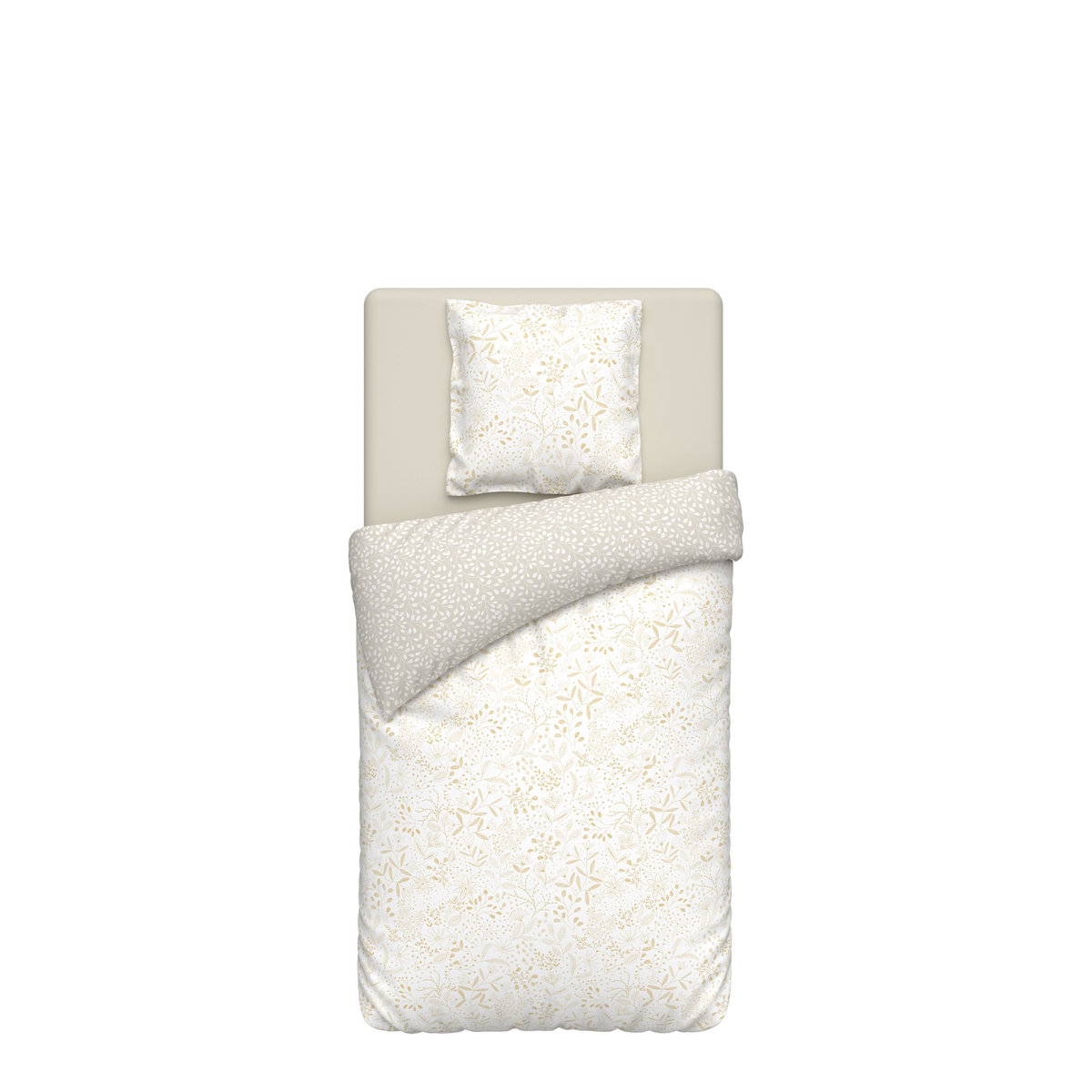 ACTUEL Parure housse de couette en polycoton motif floral ELEONORE