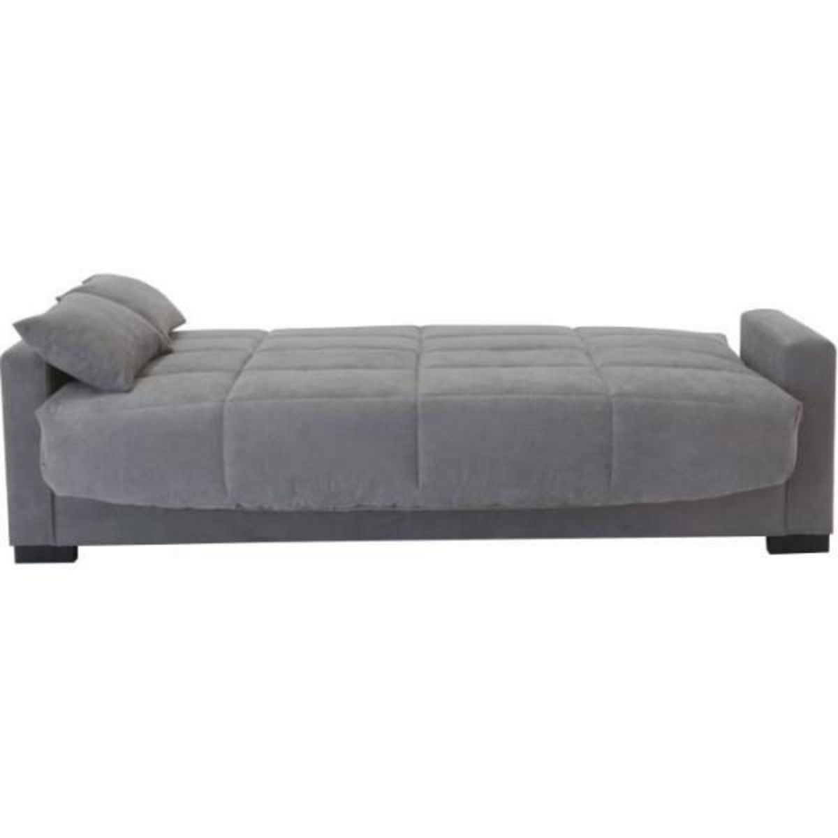MARKET24 Canapé clic clac 3 places - Gris clair - Matelas 14 cm - 130 x 190 cm - MEGAN