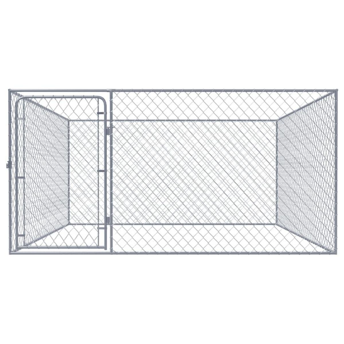 VIDAXL Chenil exterieur pour chiens Acier galvanise 2x2x1 m
