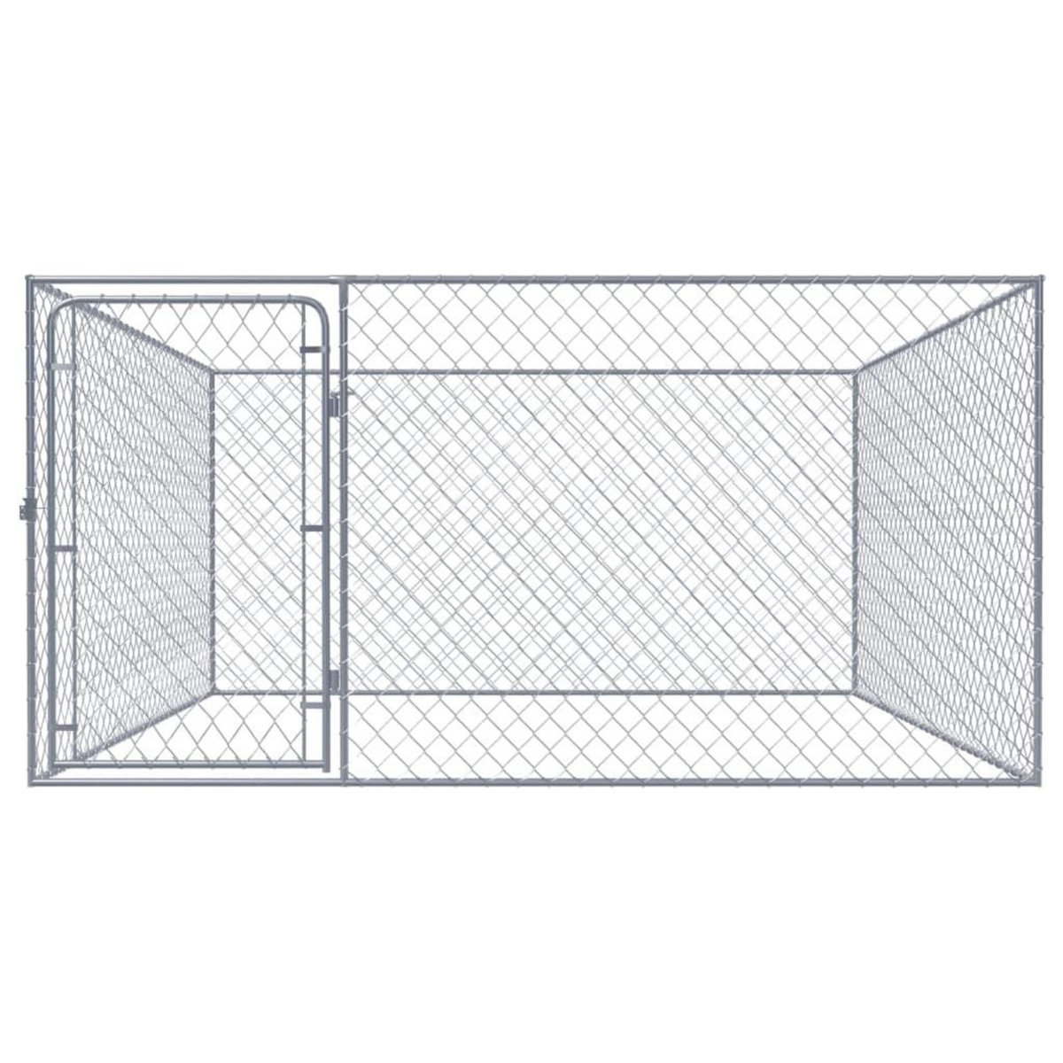 VIDAXL Chenil exterieur pour chiens Acier galvanise 2x2x1 m