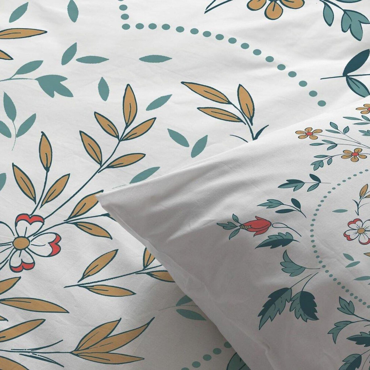 Les Ateliers du Linge Parure housse de couette 100% coton 47 fils/cm2 -capucine