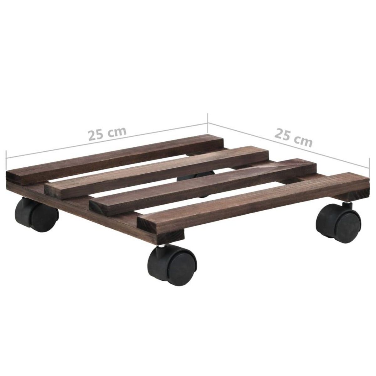 VIDAXL Support roulant a plantes Bois de cedre 4 pcs 25 x 25 cm