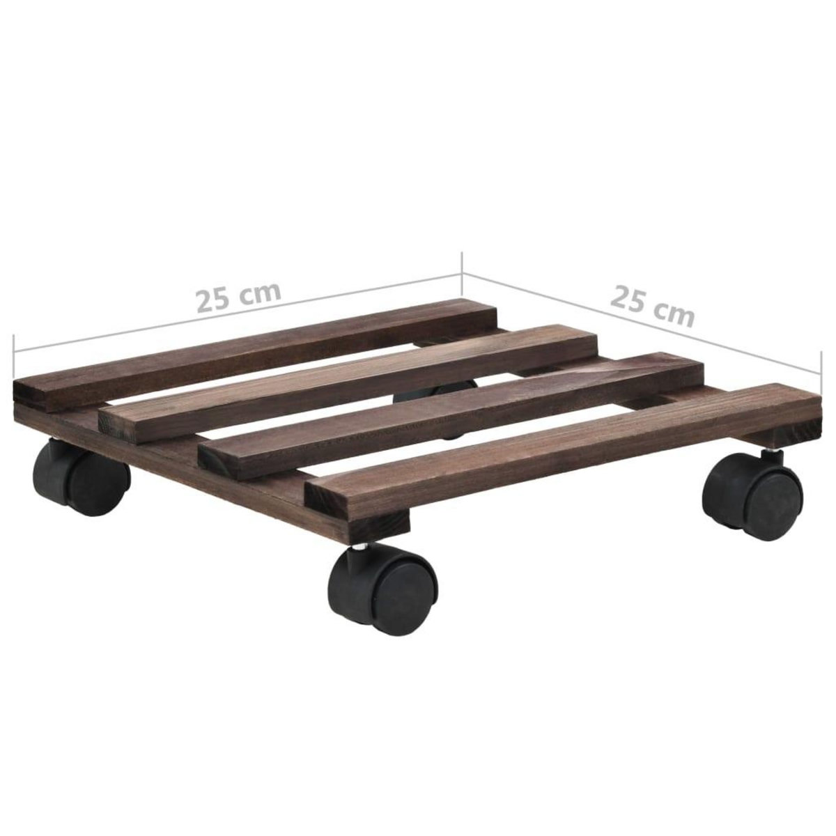 VIDAXL Support roulant a plantes Bois de cedre 4 pcs 25 x 25 cm