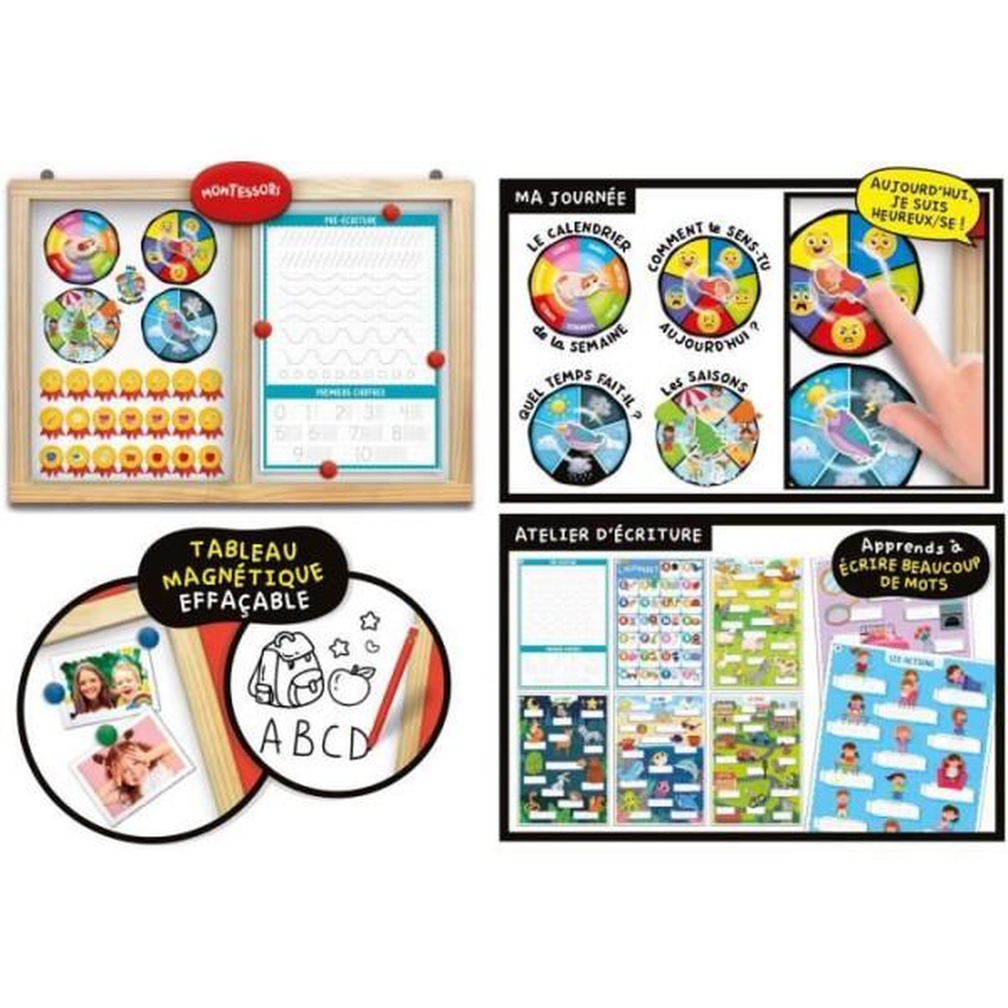 Voir la diapositive 6 : LISCIANI GIOCHI Tableau éducatif - LISCIANI - Montessori Pen - Super école - Activités journalieres - Roue des émotions - Écriture Montesso