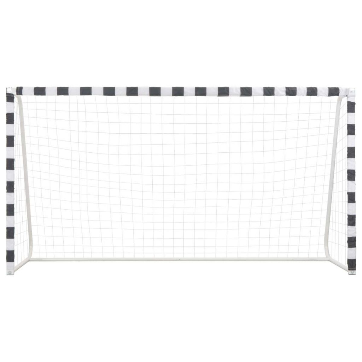 VIDAXL But de football 300x160x90 cm Metal Noir et blanc