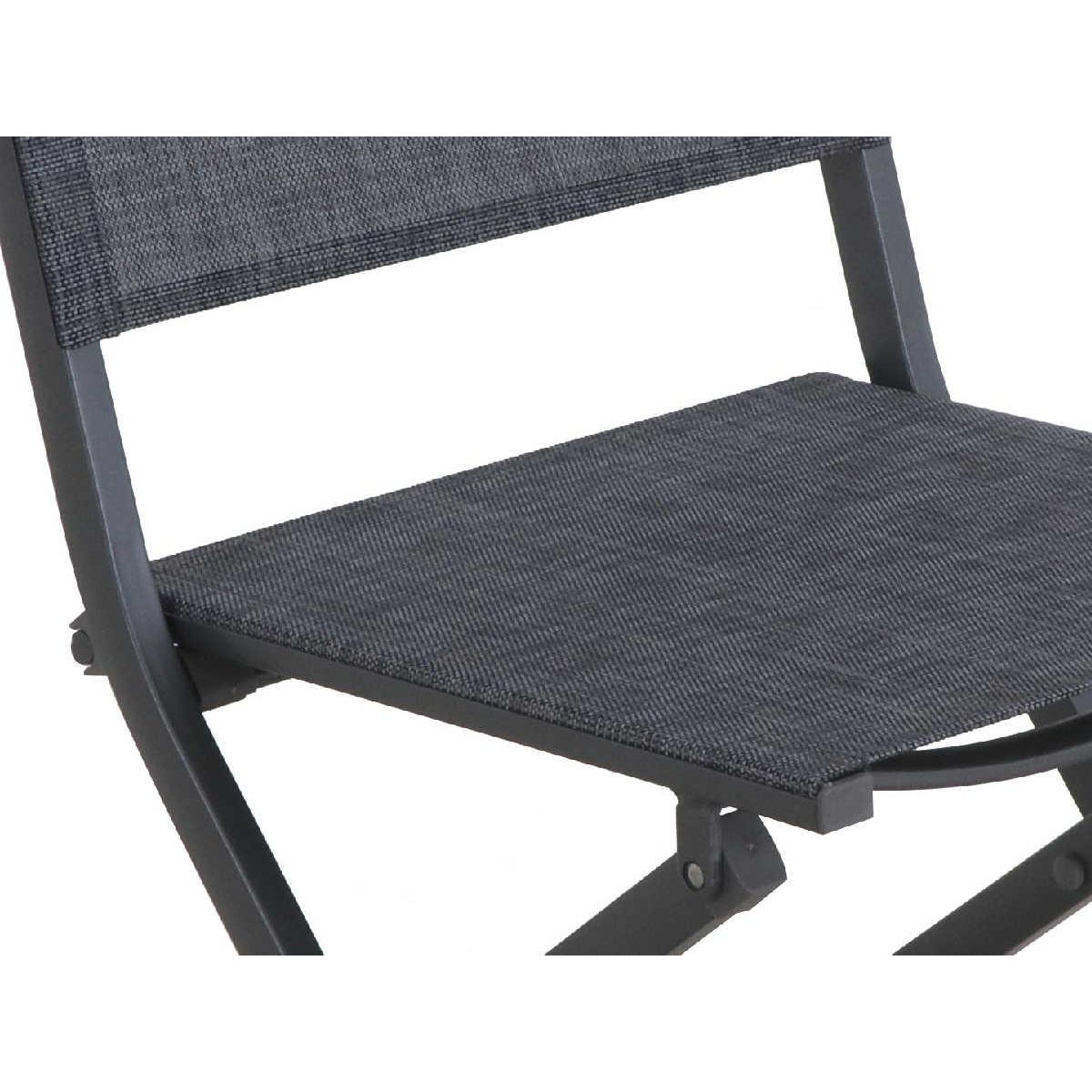 JARDIDECO 2 Chaises de jardin pliante Censo structure aluminium - Jardideco