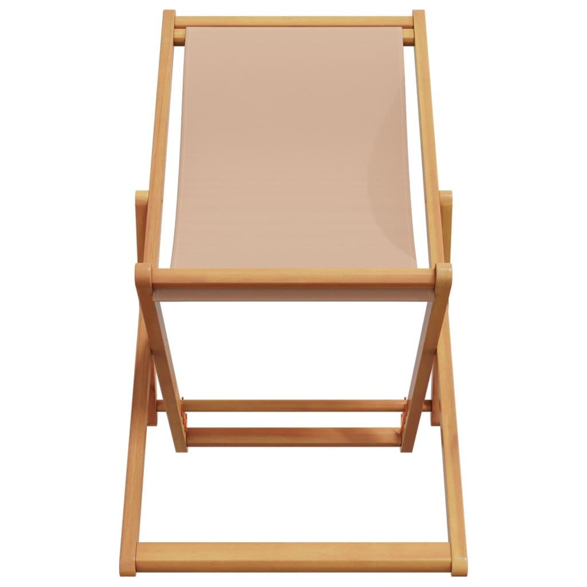 Voir la diapositive 4 : VIDAXL Chaises de plage pliantes lot de 2 taupe tissu et bois massif