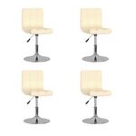 VIDAXL Chaises pivotantes a manger lot de 4 Creme Tissu