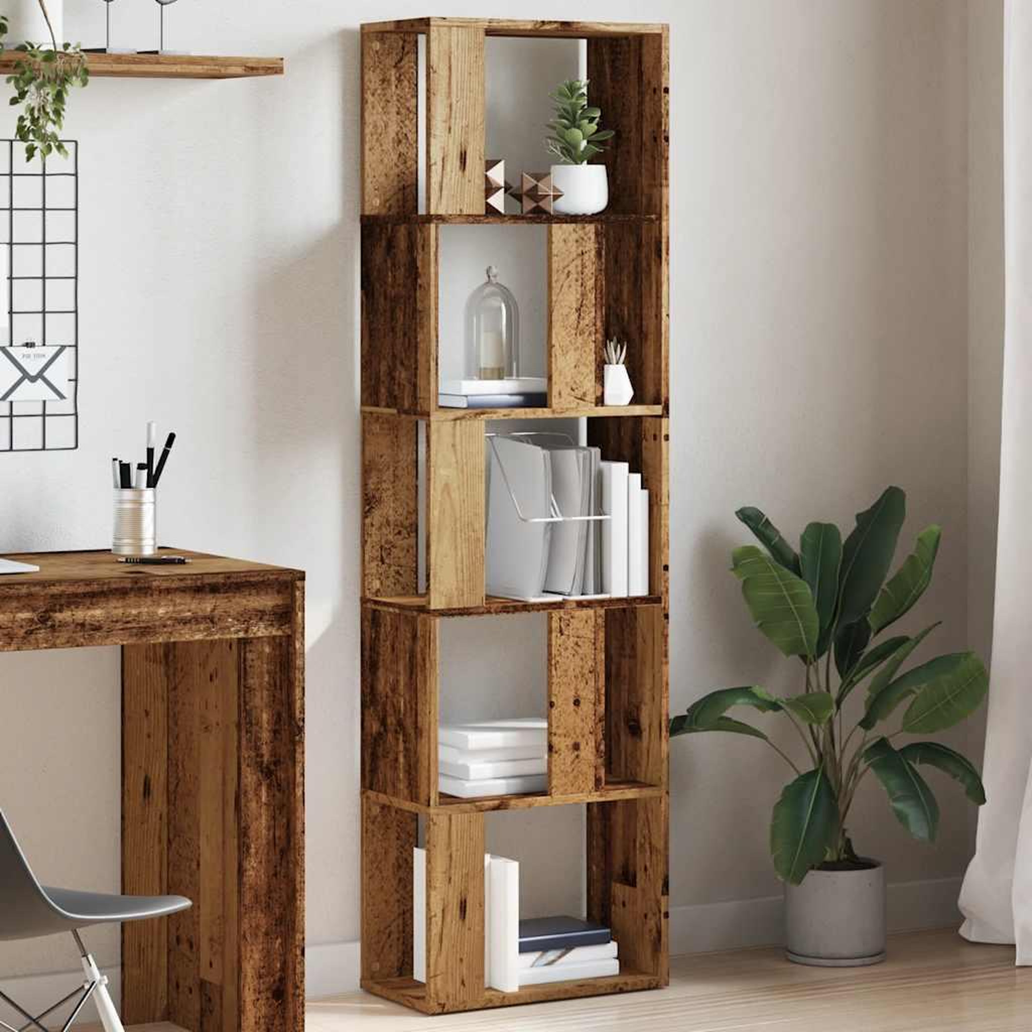 Voir la diapositive 3 : VIDAXL Bibliotheque vieux bois 45x24x159 cm bois d'ingenierie