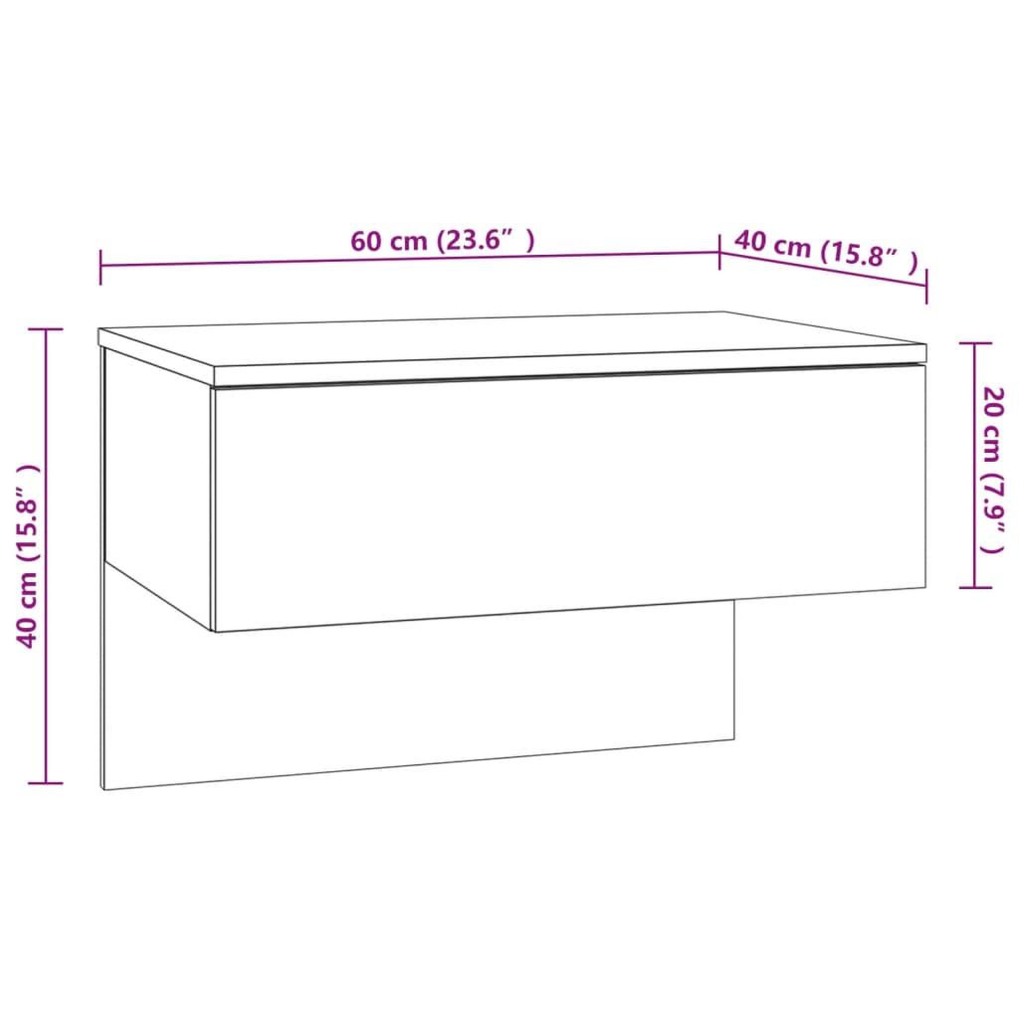 Voir la diapositive 6 : VIDAXL Tables de chevet murales 2 pcs Chene fume