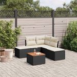 VIDAXL Salon de jardin 6 pcs avec coussins noir resine tressee
