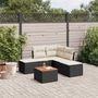 Voir la diapositive 1 : VIDAXL Salon de jardin 6 pcs avec coussins noir resine tressee