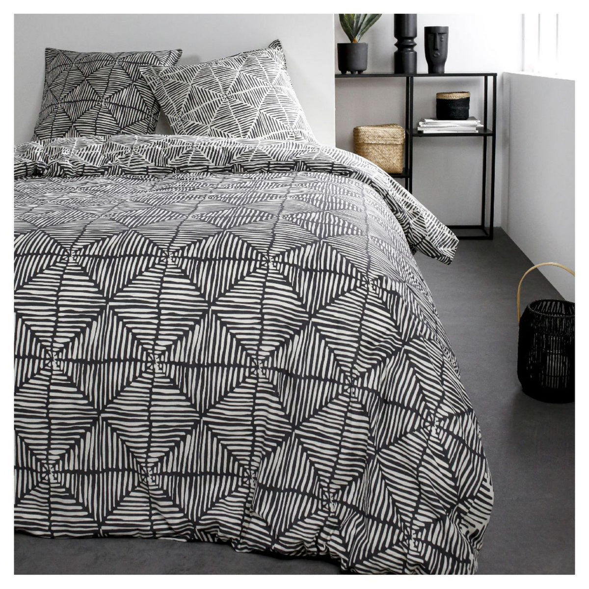 Parure housse de couette fantaisie en coton 57 fils LAURE