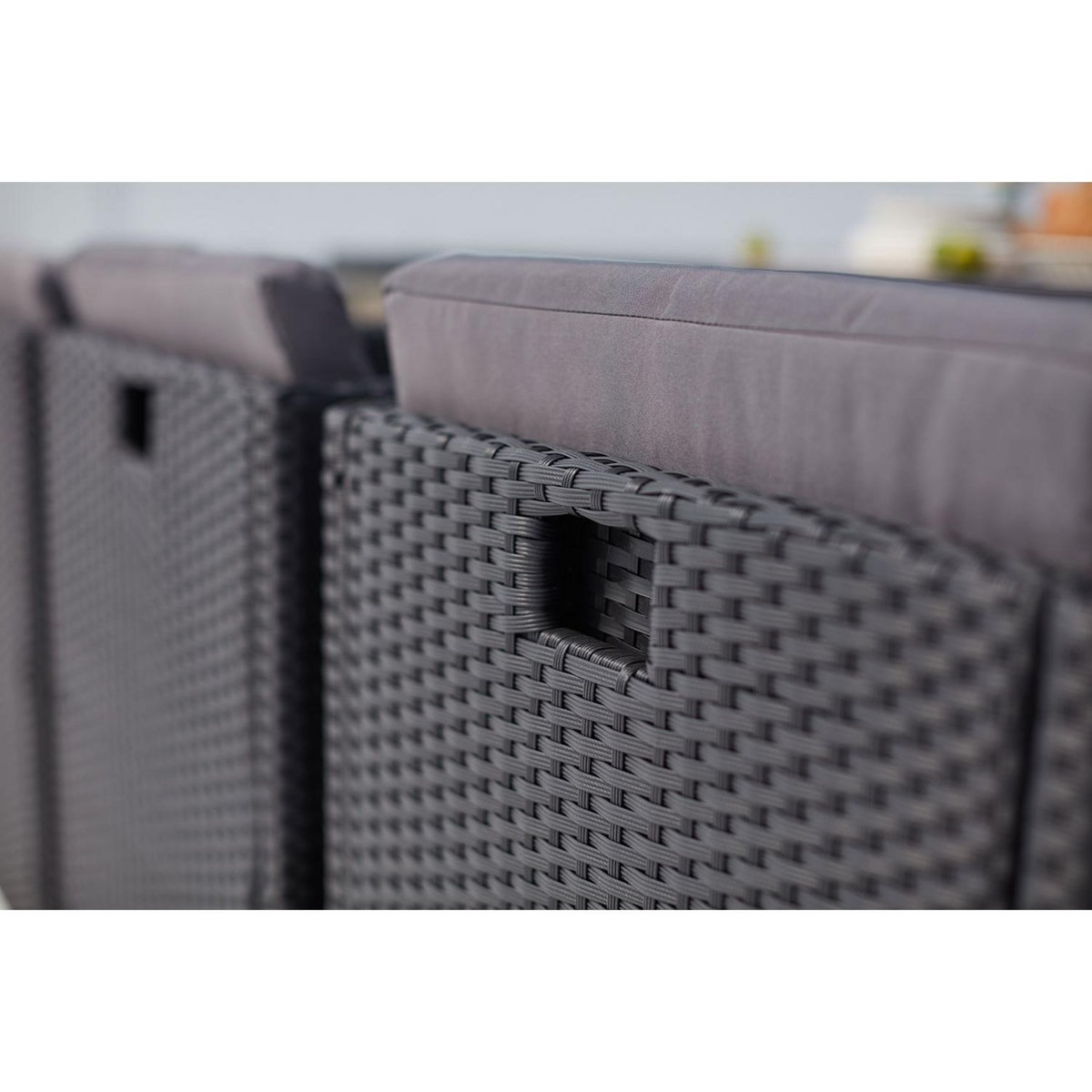 CONCEPT USINE Table et chaise 12 places encastrables alu résine noir-gris SUNSET