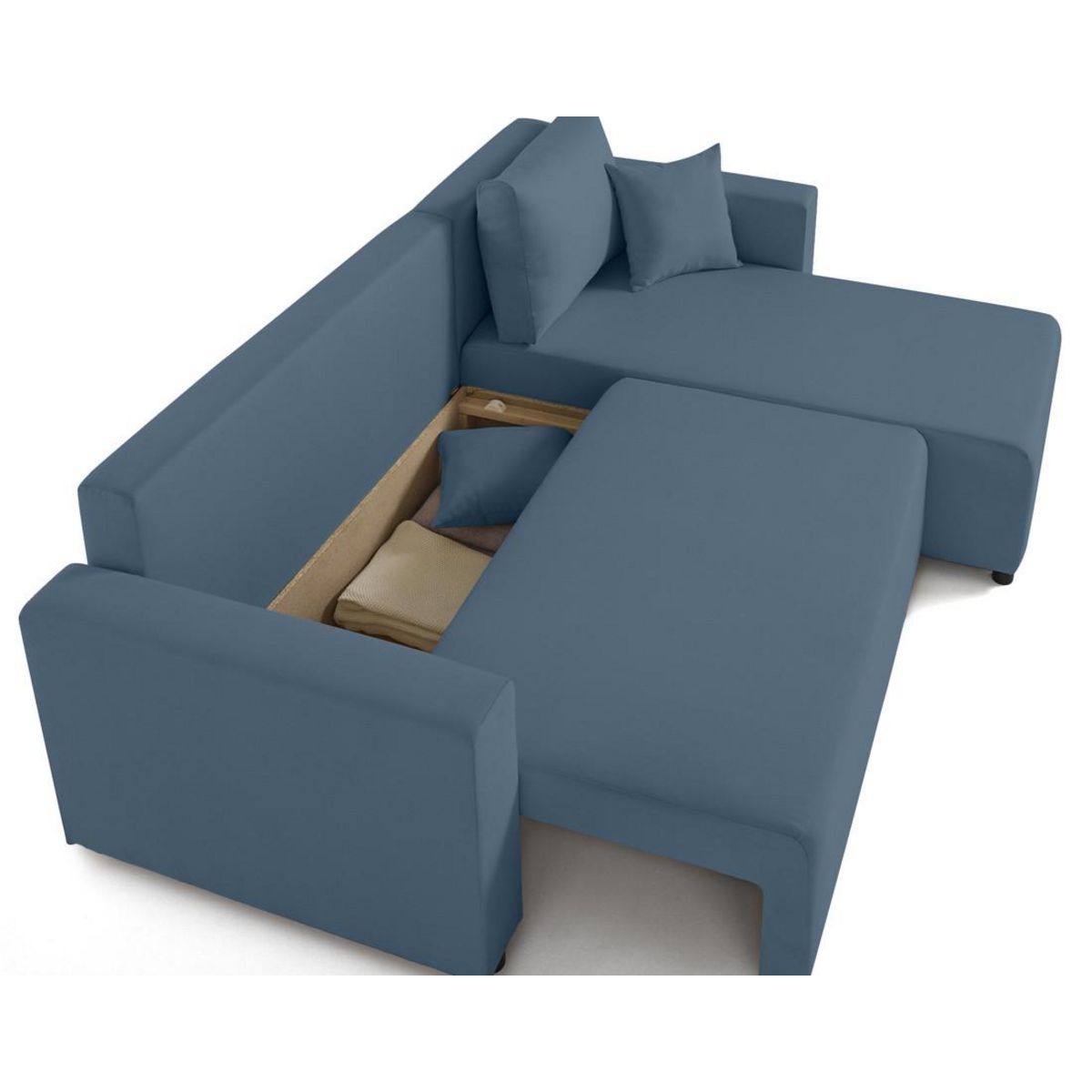 BEST MOBILIER Regala - canapé d'angle réversible - 4 places - convertible avec coffre - en tissu