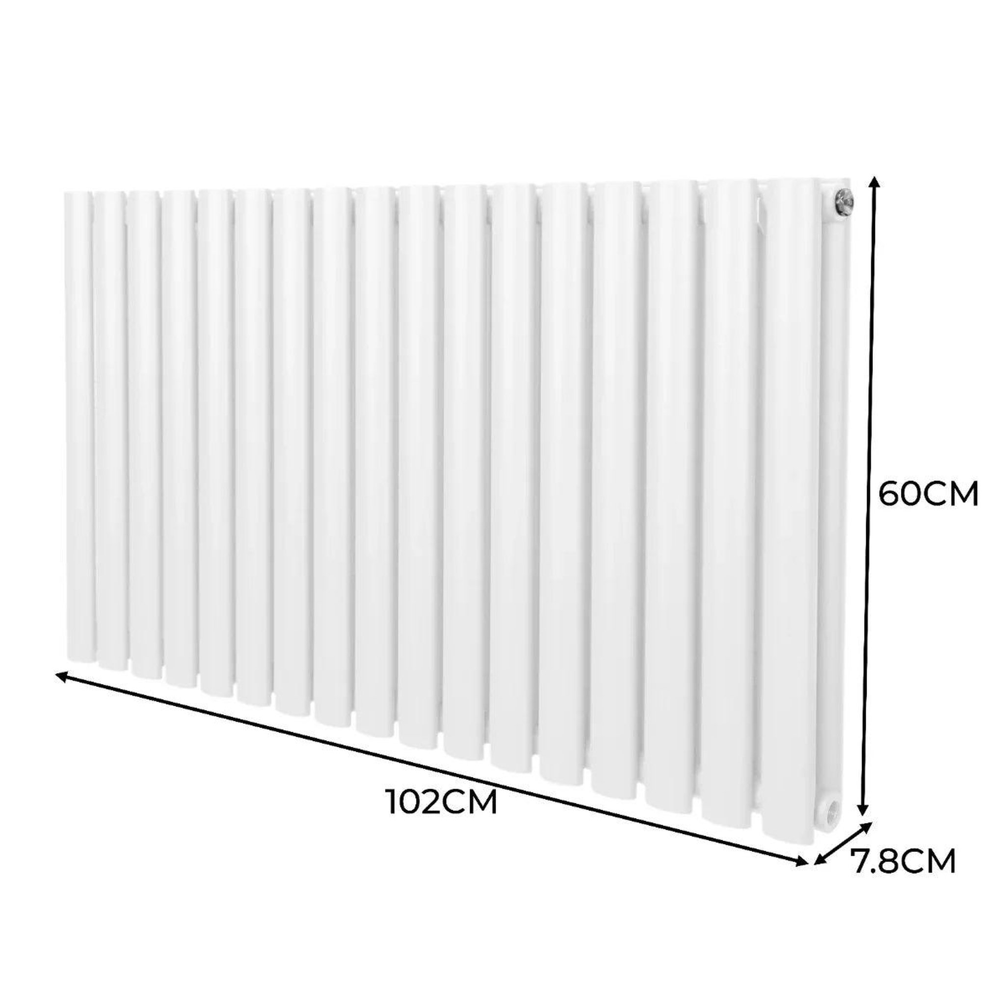 Voir la diapositive 5 : MONSTERSHOP Radiateur à colonnes ovales & robinet, 2 panneaux - 600 x 1020 mm