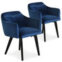 Voir la diapositive 1 : Paris Prix Lot de 2 Fauteuils Velours  Scanda  70cm Bleu