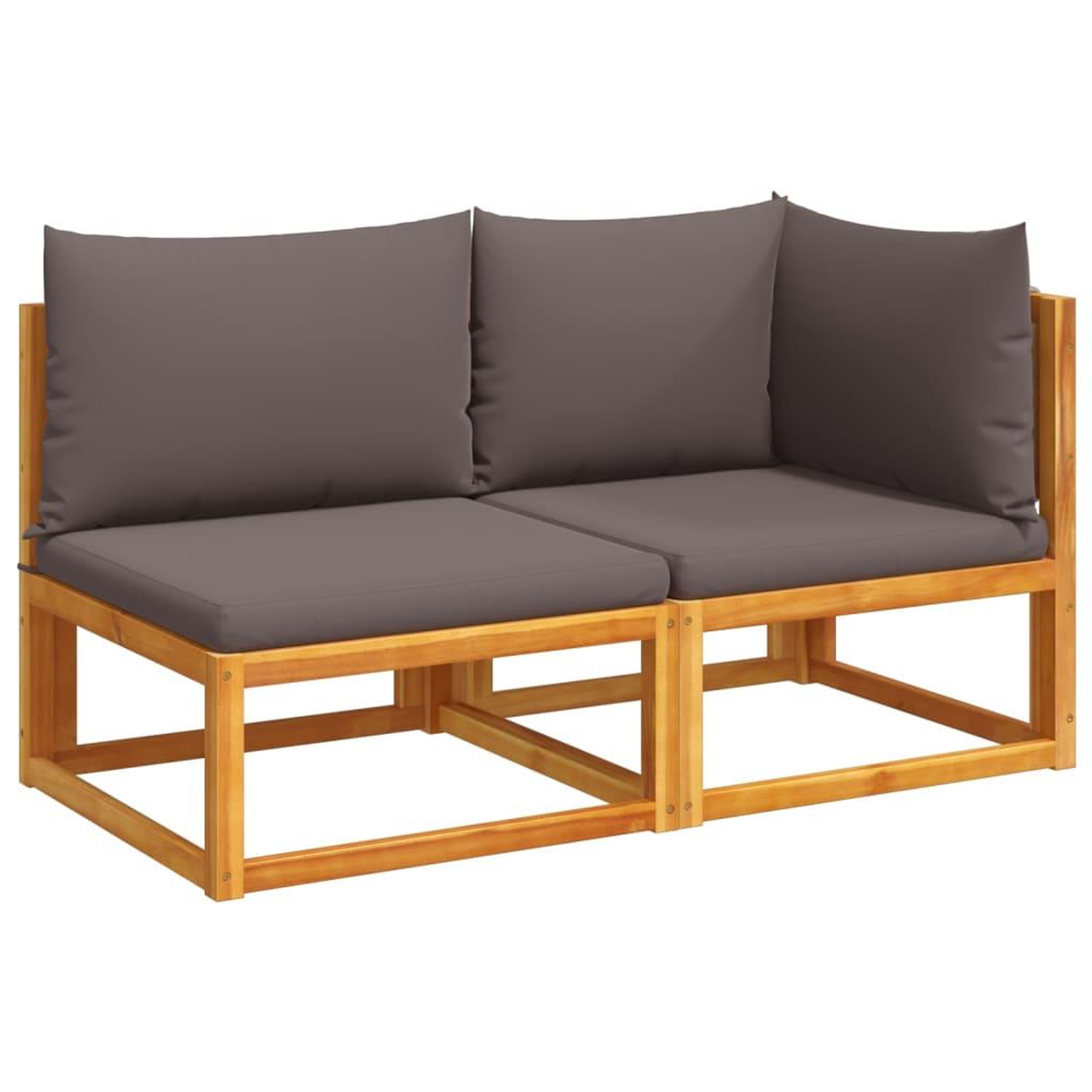 Voir la diapositive 2 : VIDAXL Canape de jardin avec coussins 2 places bois massif d'acacia