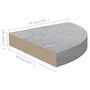 Voir la diapositive 6 : VIDAXL Etageres d'angle murales 2 pcs Gris beton 35x35x3,8 cm MDF