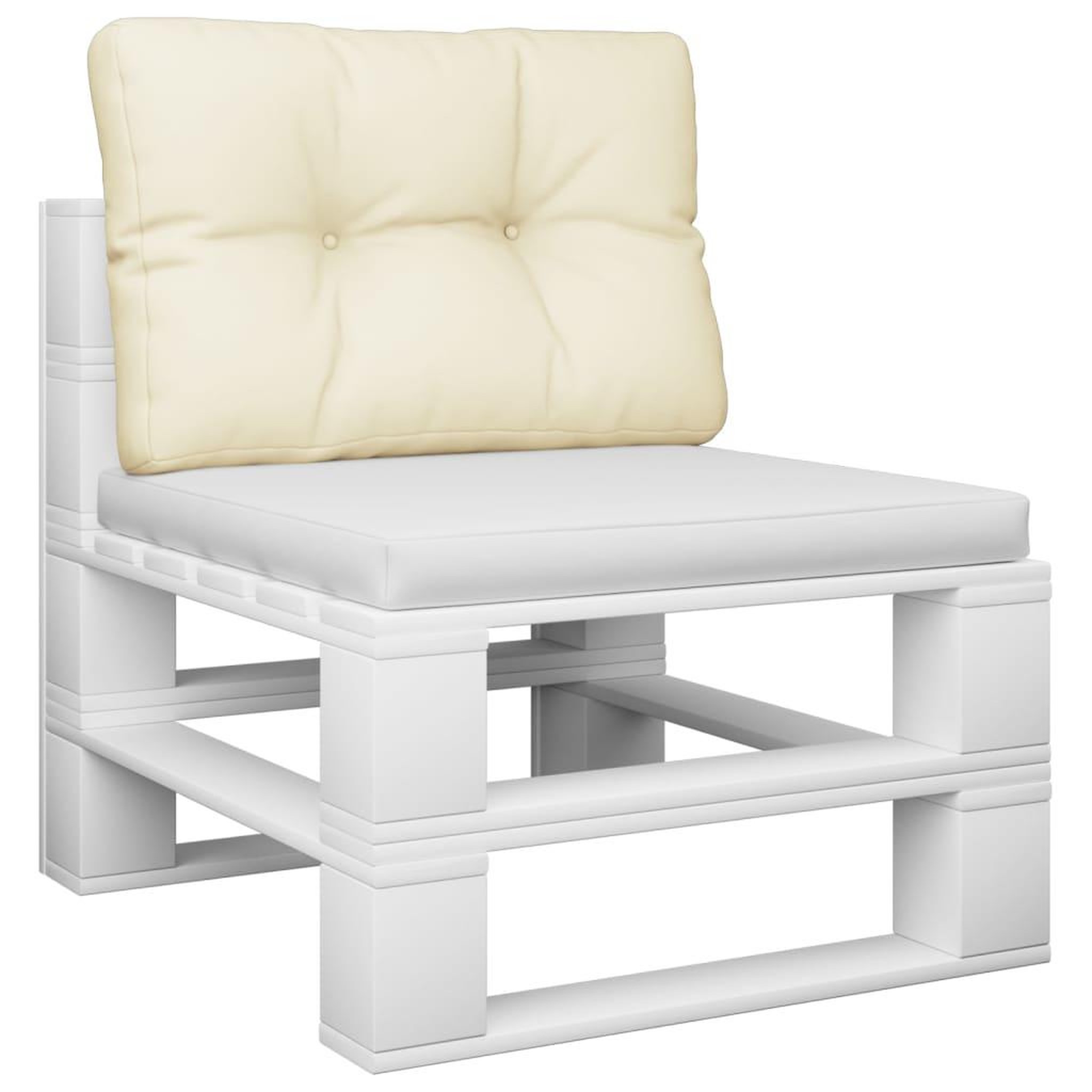 Voir la diapositive 3 : VIDAXL Coussin de palette creme 60x40x12 cm tissu