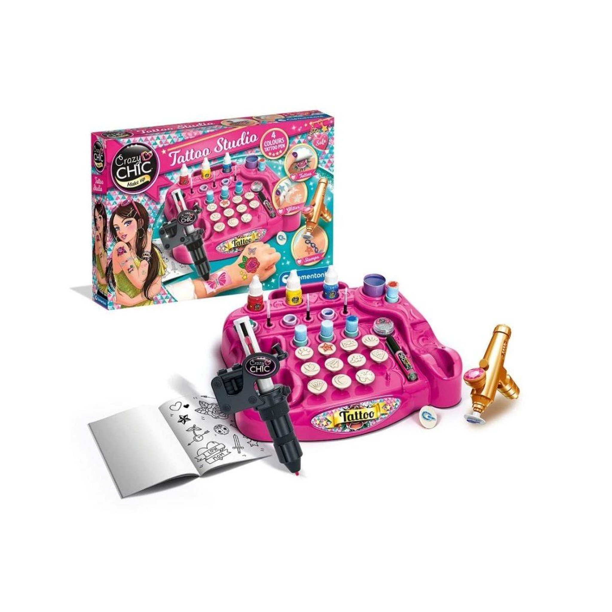 CLEMENTONI Coffret créatif  18261 crazy chic - studio de tatouages