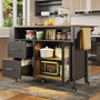 Voir la diapositive 2 : MERAX Desserte 2 portes 2 tiroirs coloris noir mdf