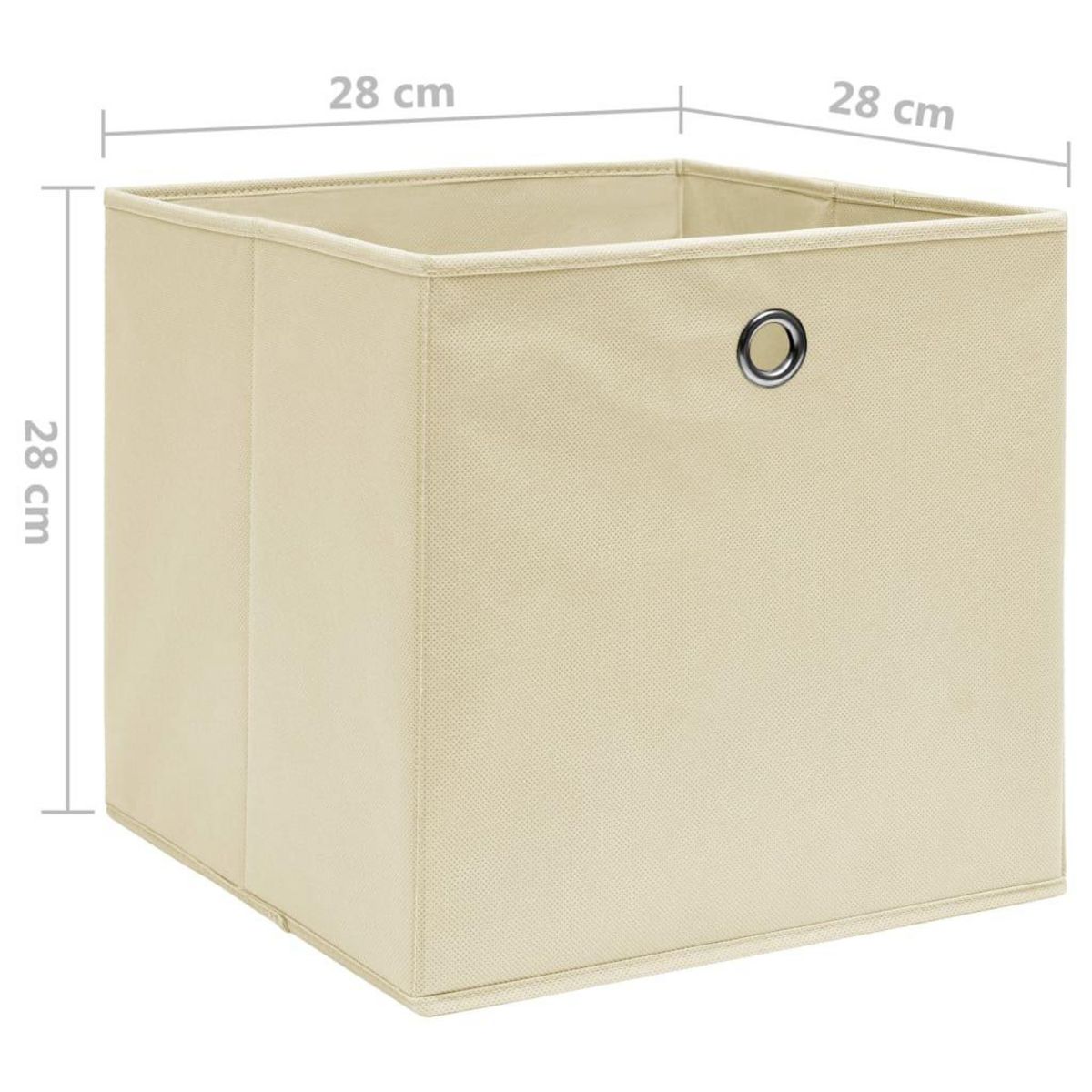 VIDAXL Boîtes de rangement 4 pcs Tissu intisse 28x28x28 cm Creme