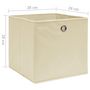 Voir la diapositive 6 : VIDAXL Boîtes de rangement 4 pcs Tissu intisse 28x28x28 cm Creme