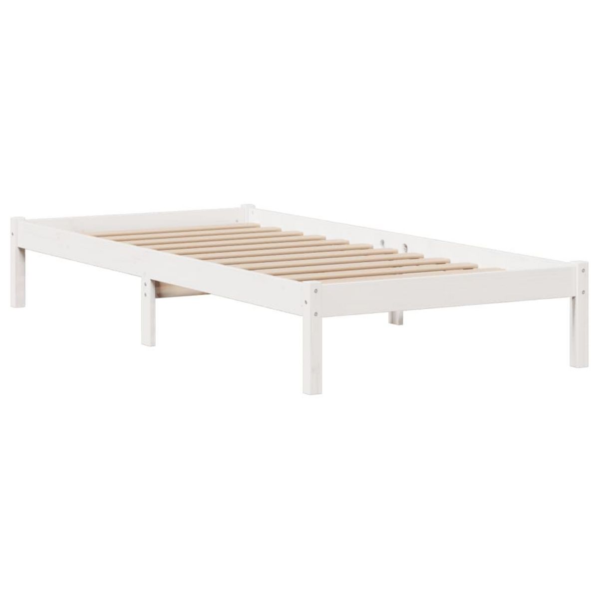 VIDAXL Lit bibliotheque sans matelas blanc 75x190cm bois de pin massif