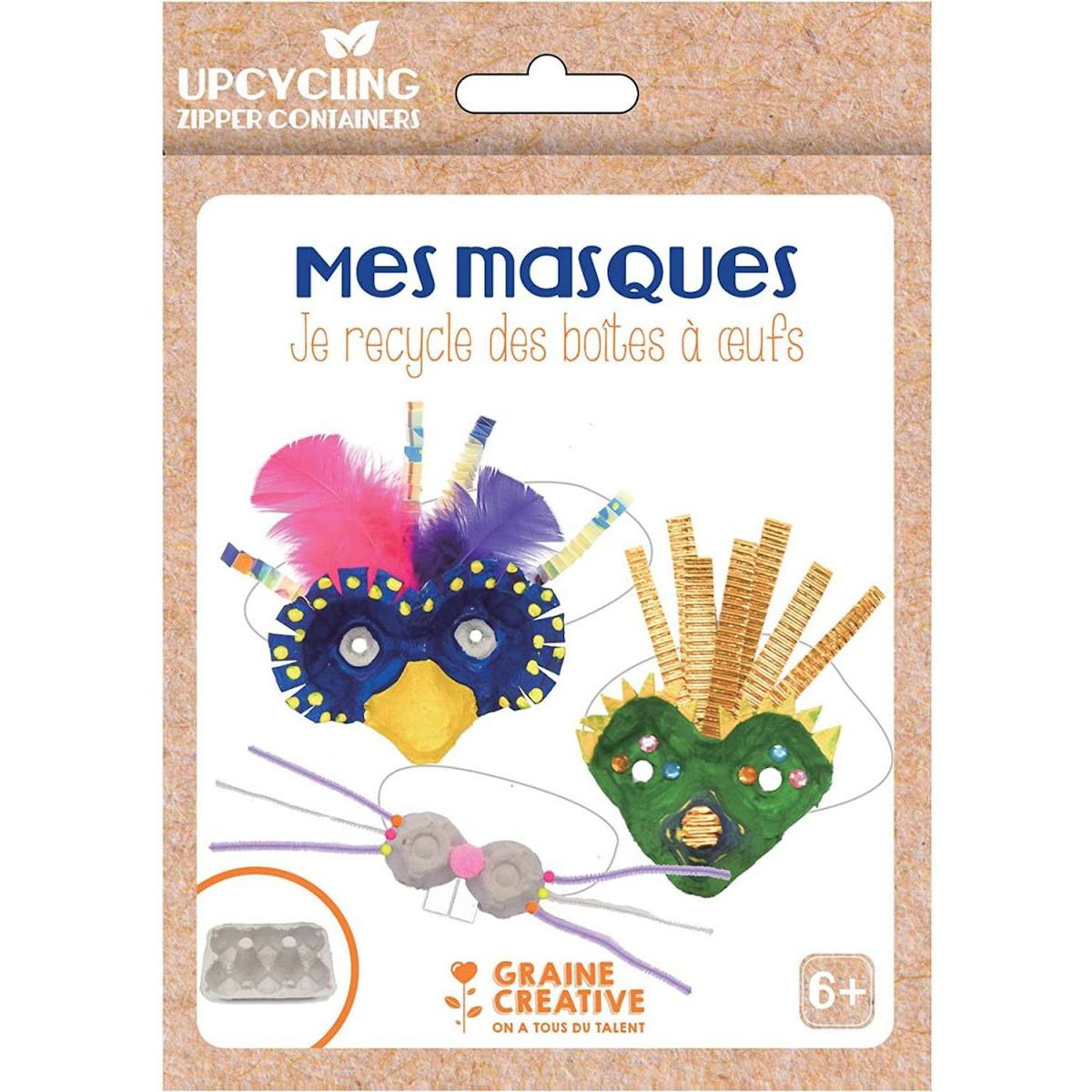 Graine créative Kit upcycling boites a oeufs pour jolis masques