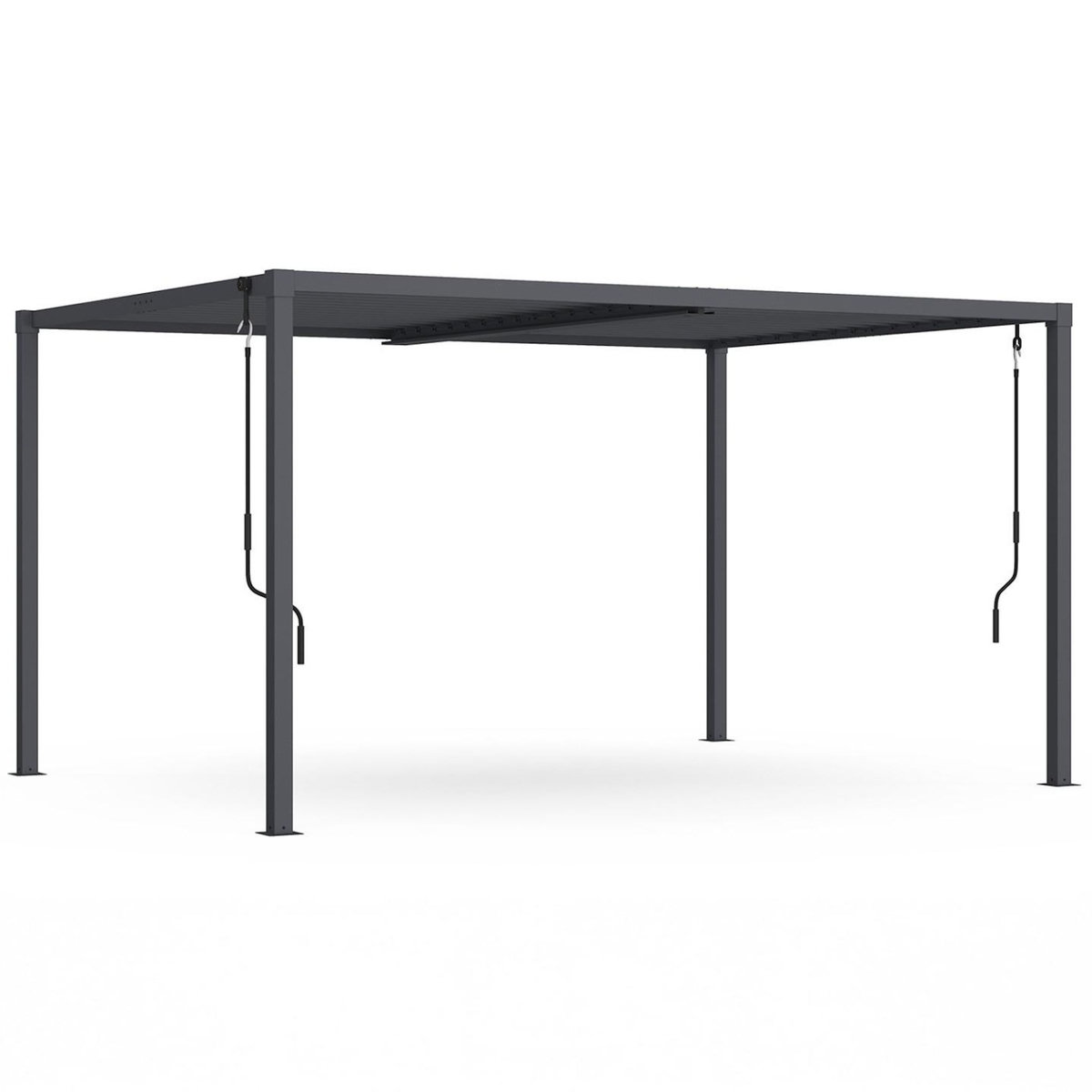 ID MARKET Pergola bioclimatique lames orientables acier 3x4 M gris anthracite