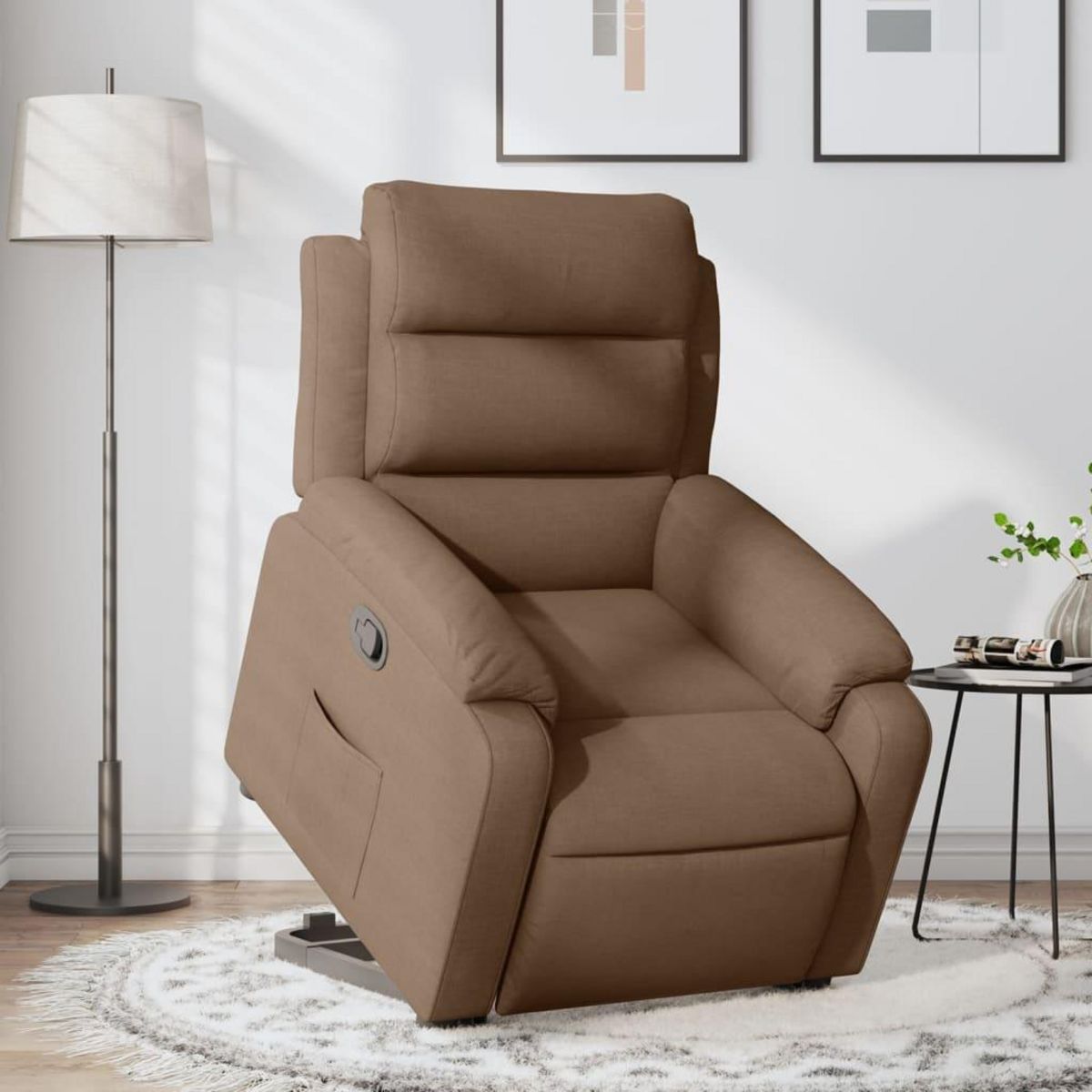 VIDAXL Fauteuil inclinable Marron Tissu