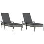 Voir la diapositive 4 : VIDAXL Chaises longues lot de 2 avec table et coussins gris poly rotin