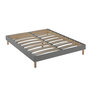Voir la diapositive 5 : IDLITERIE Ensemble matelas ressorts ASTRE + sommier kit gris à lattes flexibles 140x190