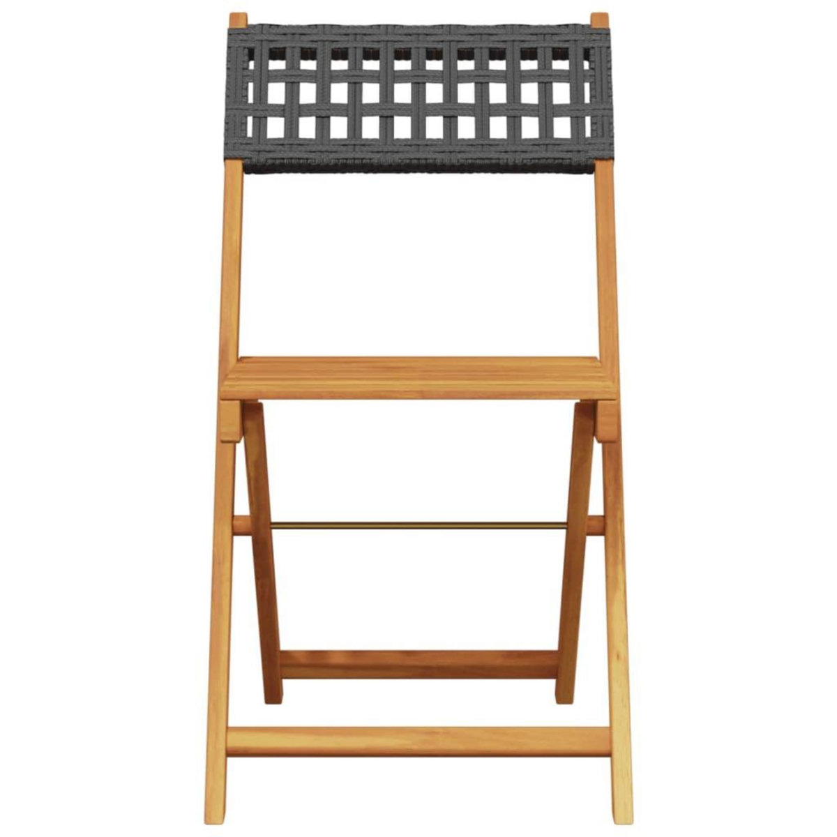 VIDAXL Chaises de jardin pliantes lot de 8 noir poly rotin bois massif