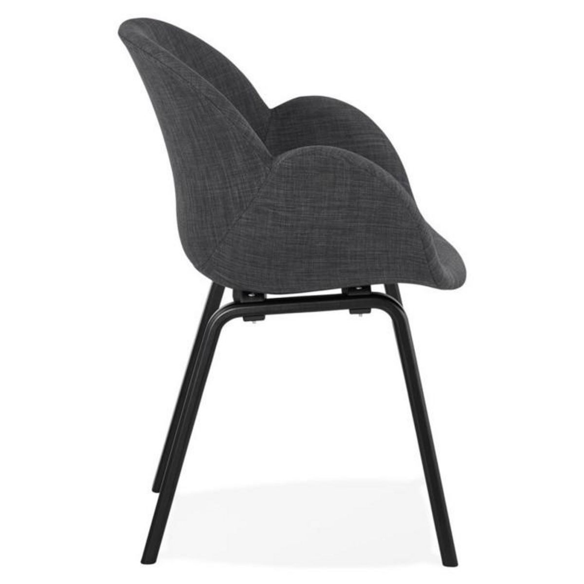 Paris Prix Chaise Design Tissu  Fiano  88cm Gris Foncé & Noir