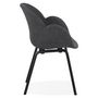 Voir la diapositive 3 : Paris Prix Chaise Design Tissu  Fiano  88cm Gris Foncé & Noir