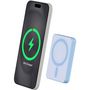 Voir la diapositive 4 : FORCE POWER Batterie externe 5000 mAh USB C 15W Mini magnet bleu