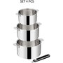 Voir la diapositive 2 : Lagostina Batterie de cuisine Esperta triply 3pcs + poignée