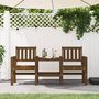 Voir la diapositive 1 : VIDAXL Banc de jardin avec table 2 places brun miel bois massif de pin