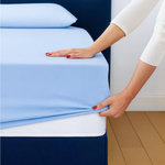 DODO Drap Housse 2 en 1 - Alèse Imperméable intégrée - Coloris Givre. Coloris disponibles : Bleu