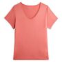 Voir la diapositive 3 : IN EXTENSO T-shirt manches courtes rose col v en dentelle grande taille femme