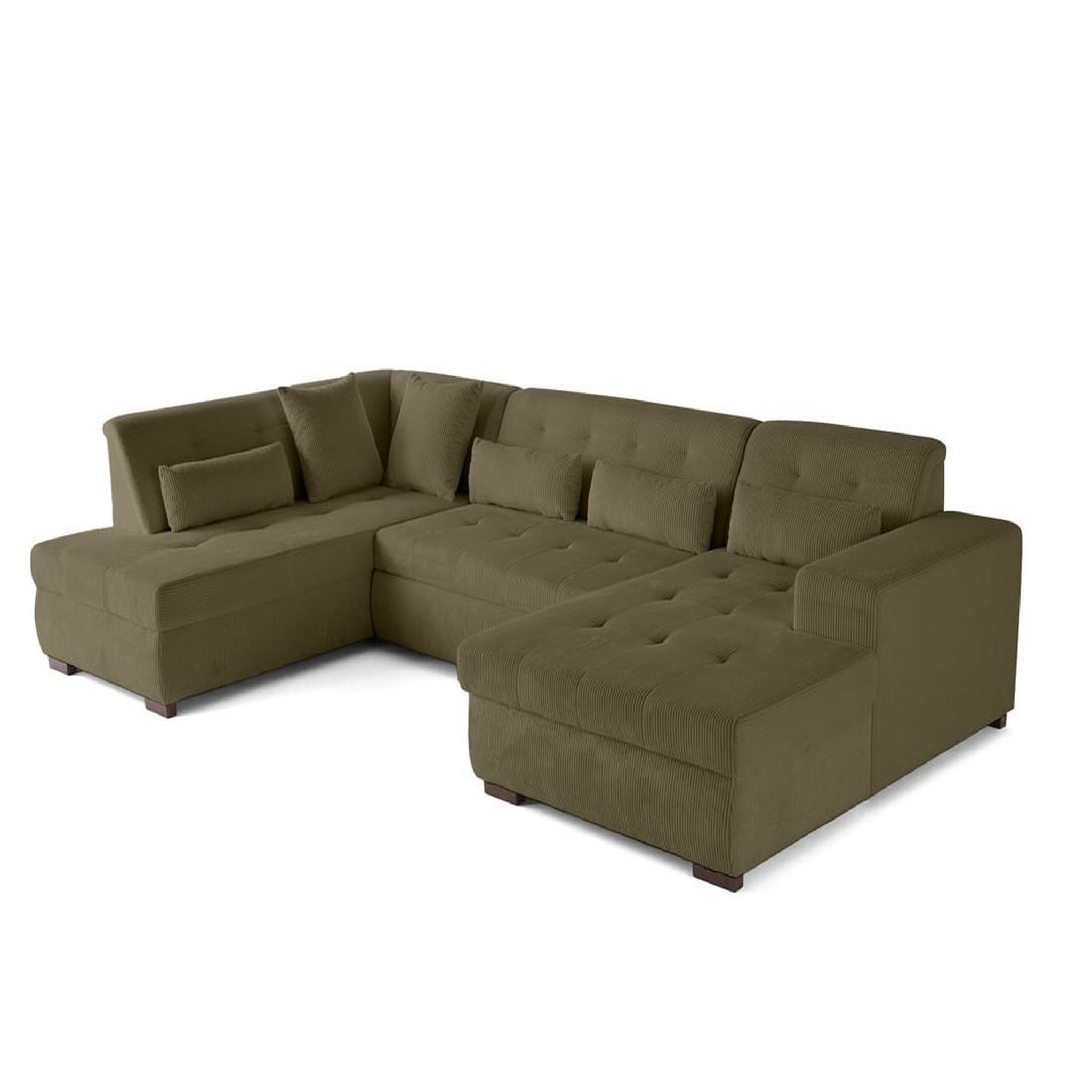 Voir la diapositive 2 : LISA DESIGN Vermont - canapé panoramique d'angle gauche - 7 places - convertible avec coffre - en velours côtelé
