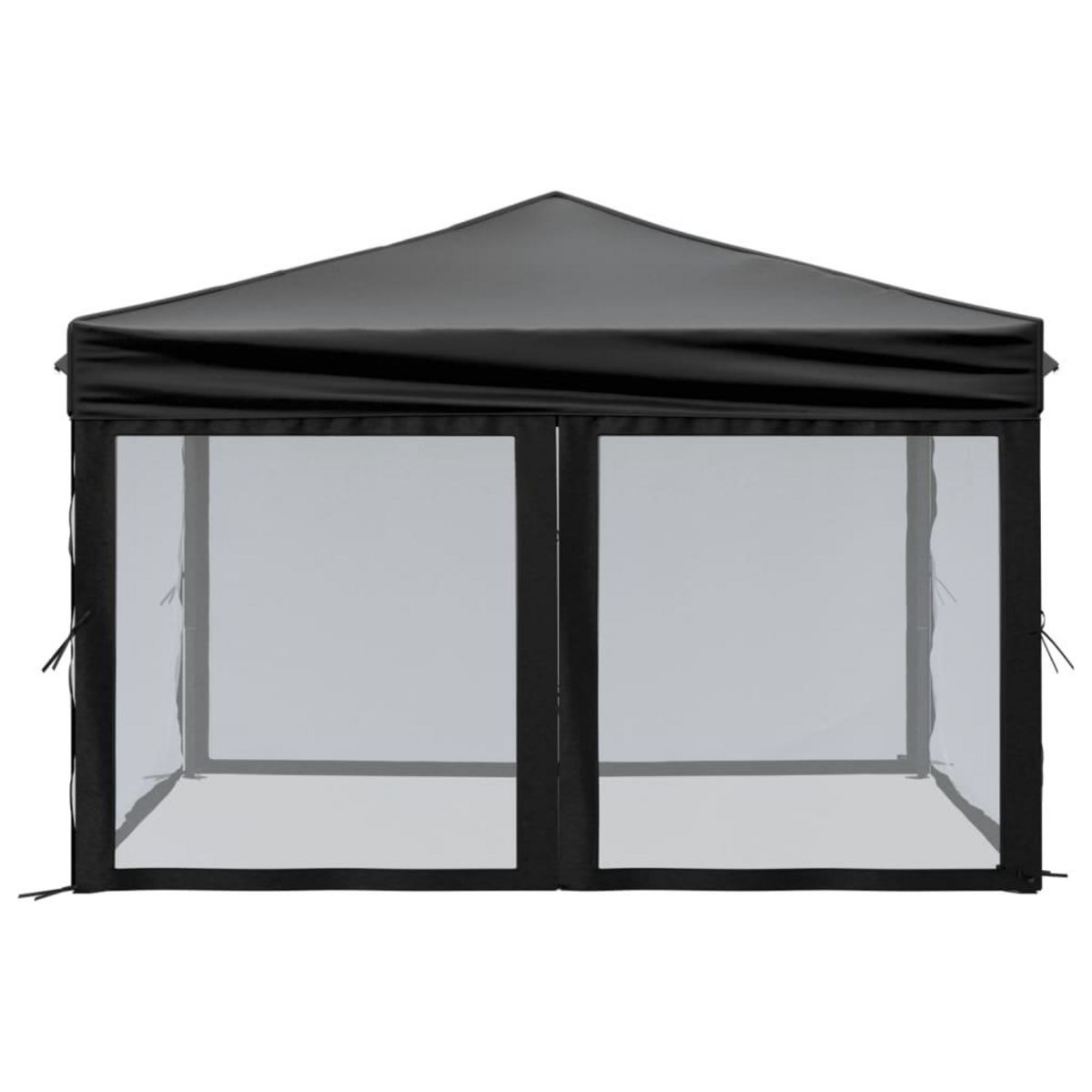 VIDAXL Tente de reception pliable avec parois Noir 3x3 m